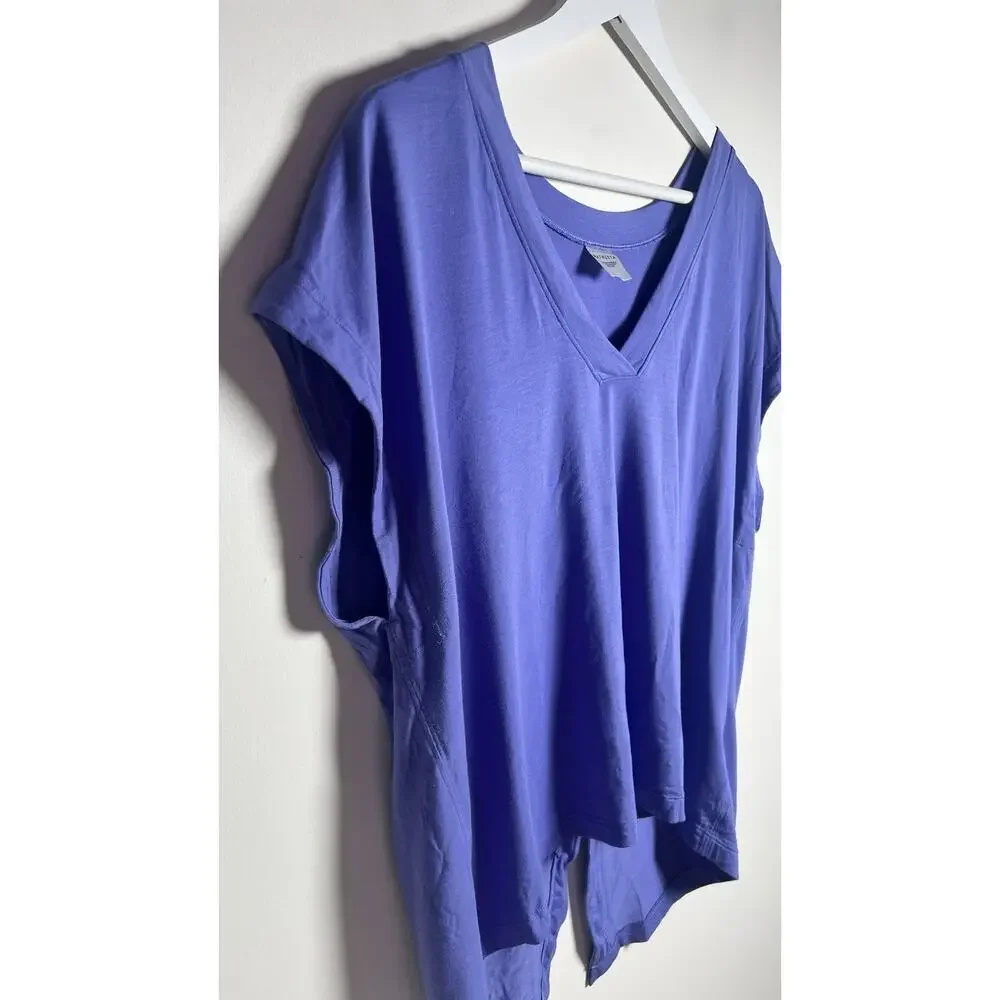 Athleta Essence Away From Body Purple Womens XL Workout Gym Yoga Stretch Tee EUC - Picture 3 of 7